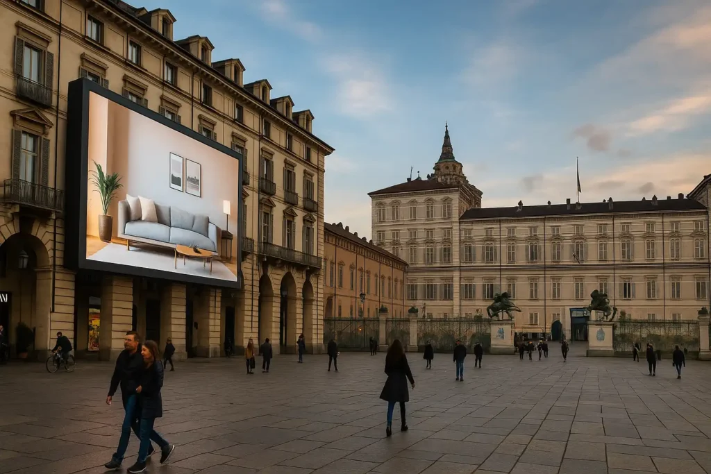 Torino – misurazione efficacia DOOH: flussi, ROI e costo per contatto